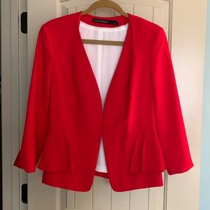 Red blazer with peplum